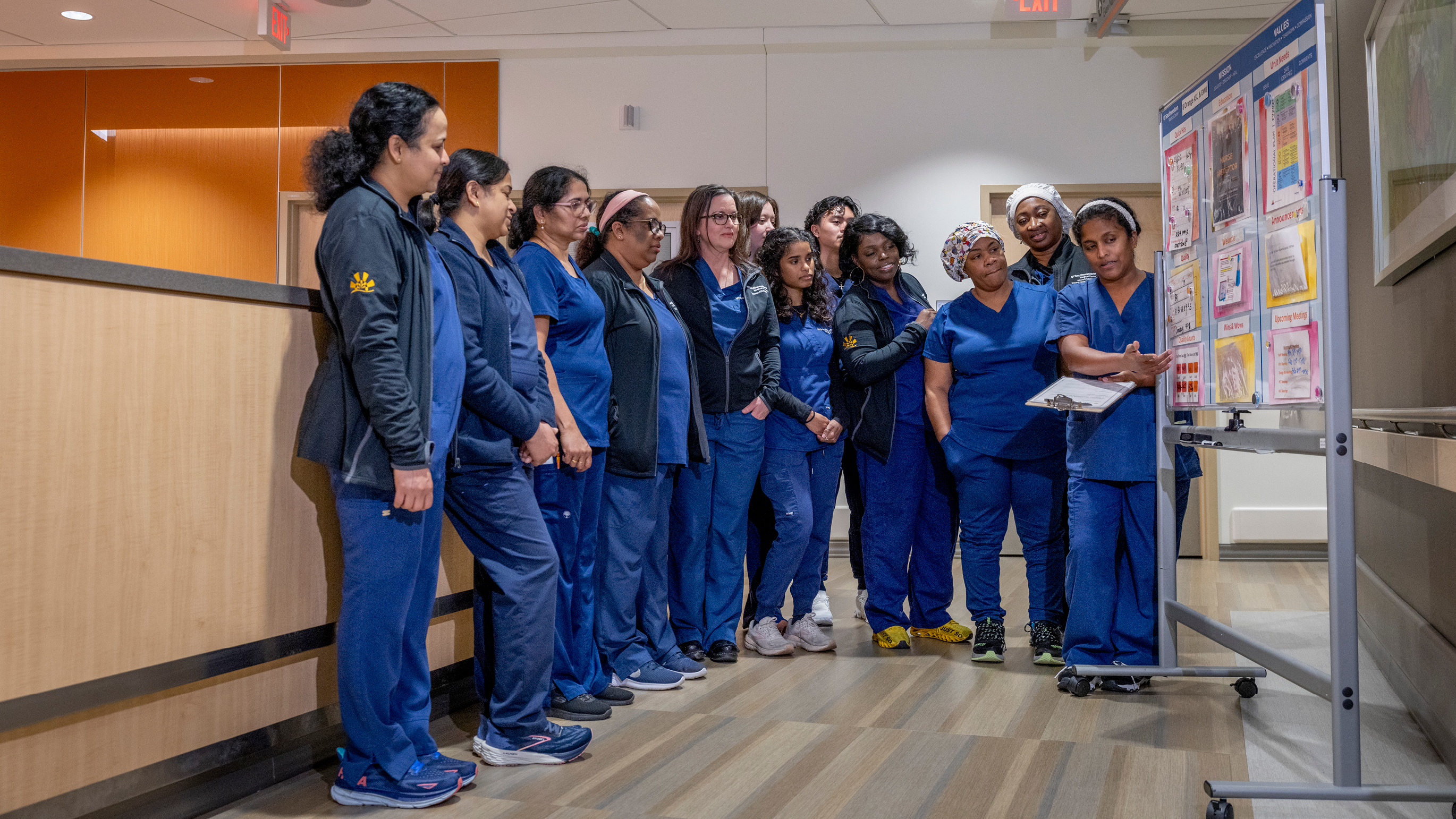 Group photo with about 15 nurses
