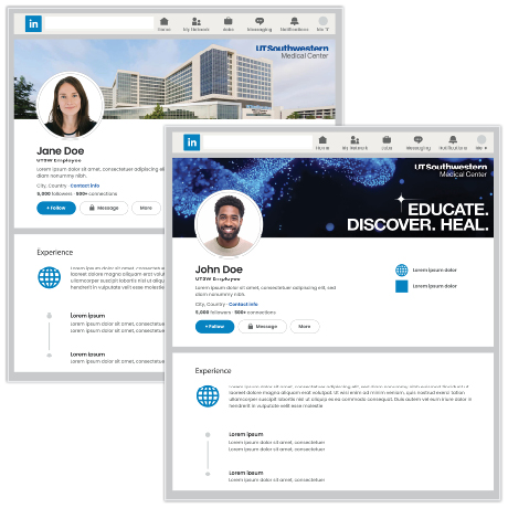 two photos tiled on top of each other showing different campus background images for a variety of uses.