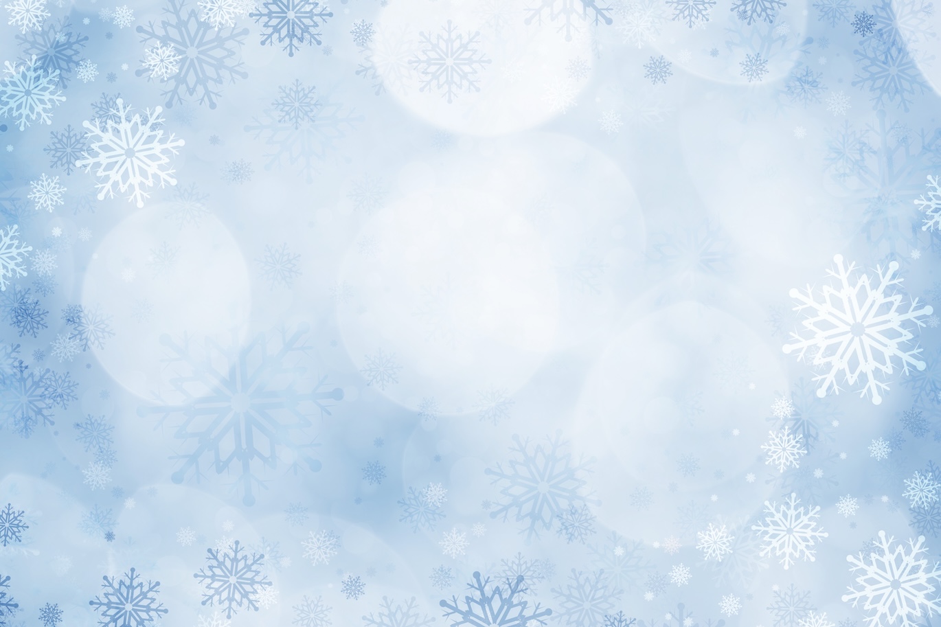 A pale blue background with Christmas snowflakes