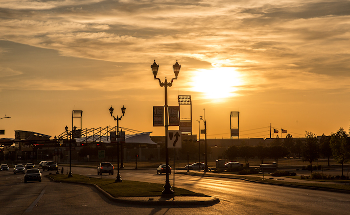 Sunset over Downtown Frisco.