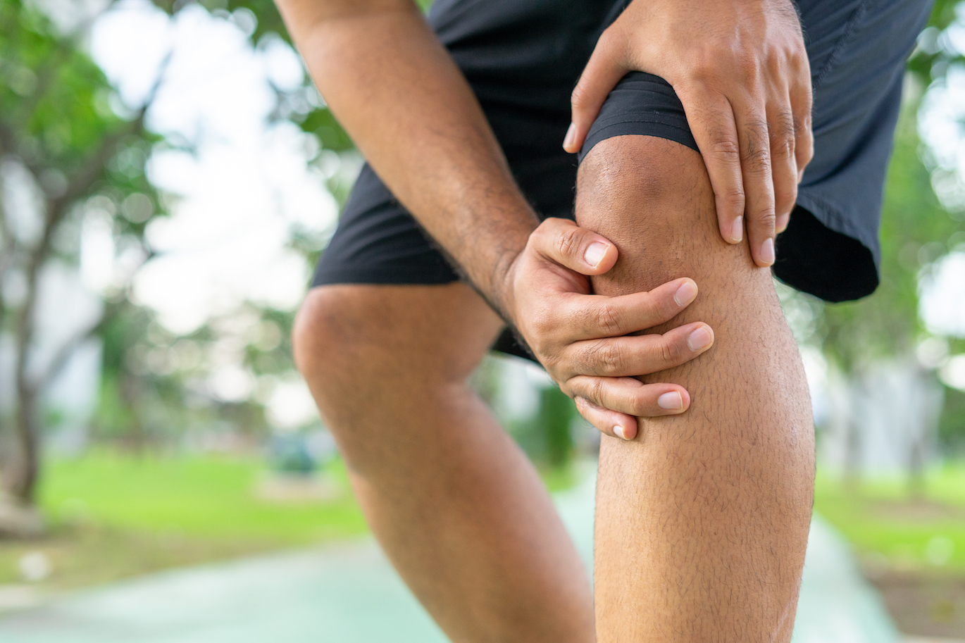 person holding their knee