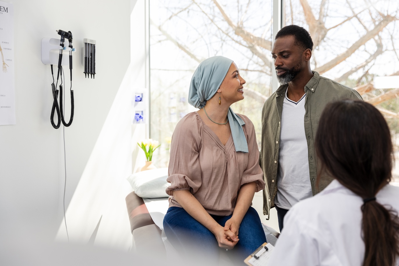 cancer patient and doctor