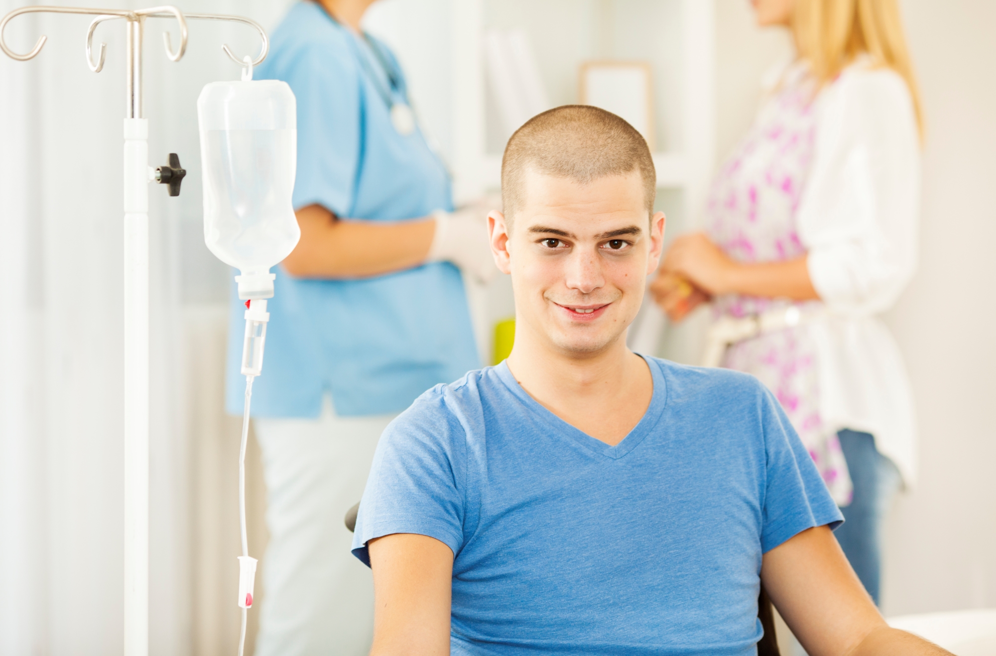 Male cancer patient in wheelchair