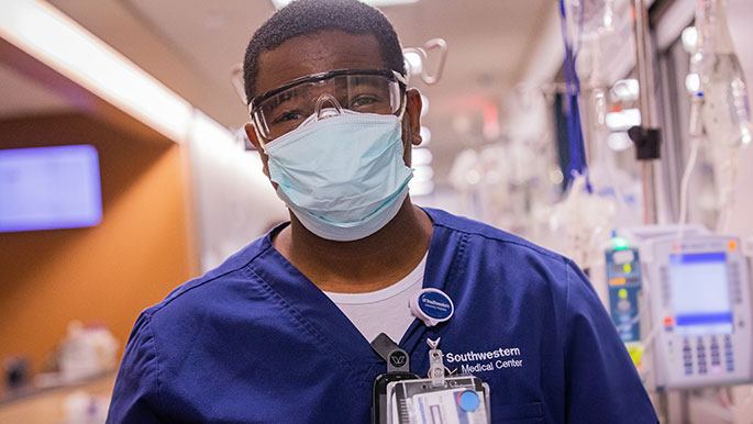 Masked hospital worker.