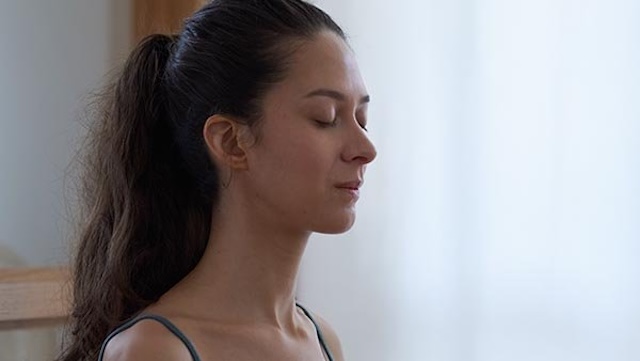 Woman meditating