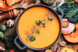 soup and vegetables