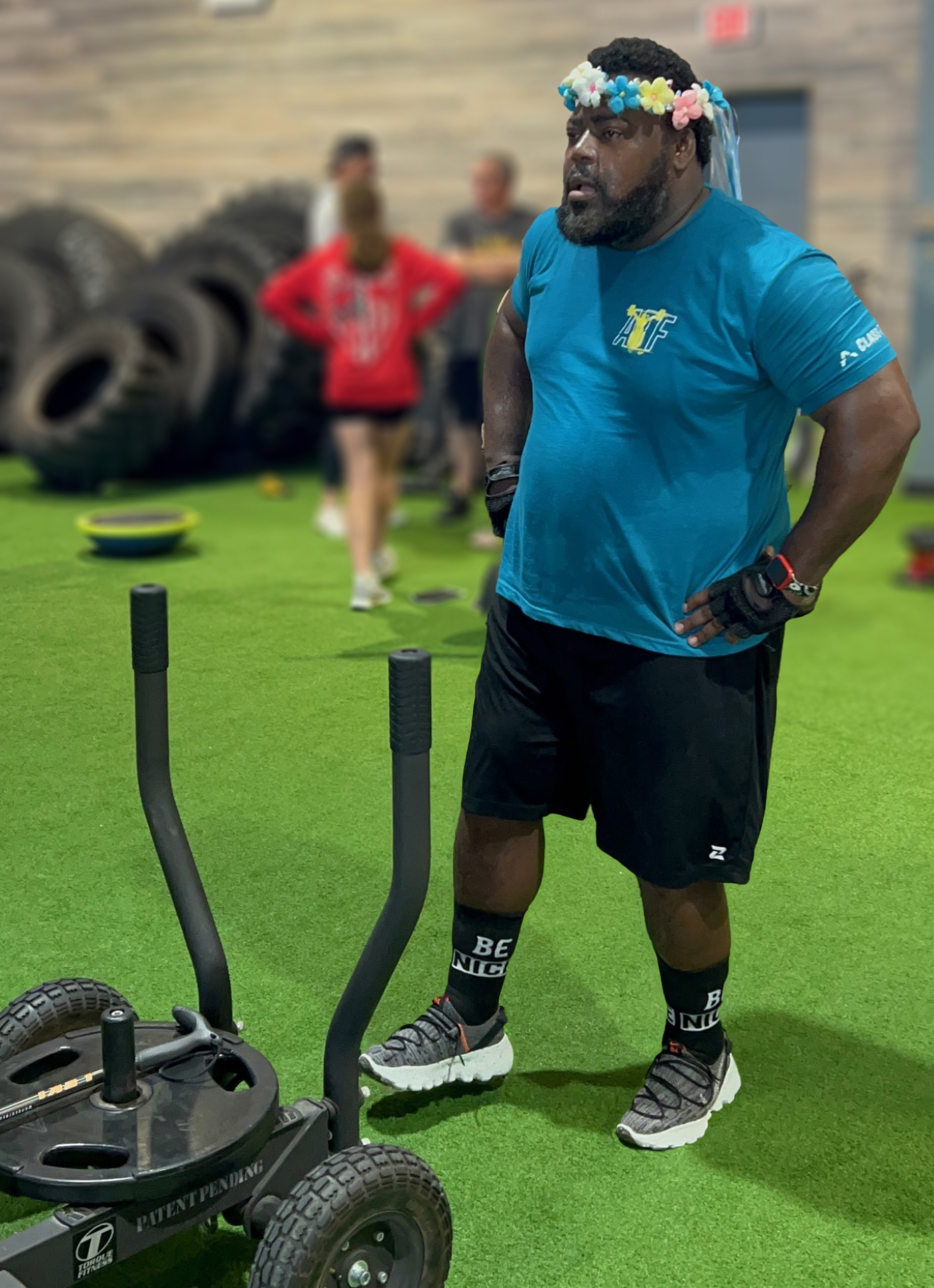 patient Clinton Adger works out at the Adaptive Training Foundation in Carrollton