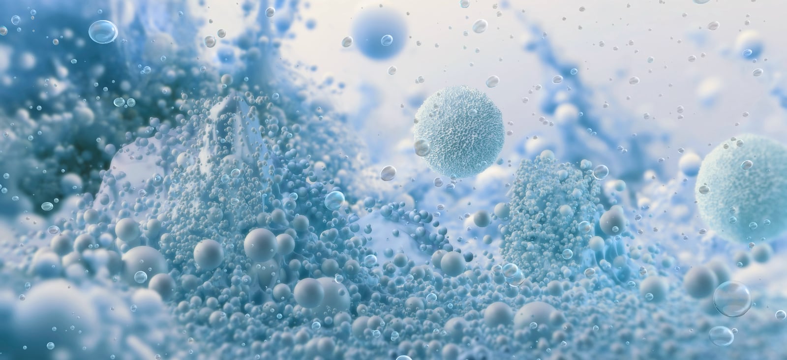 Blue molecules graphic