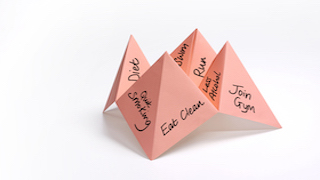 Folded paper with inspirational tips for quitting smoking