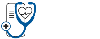 Illustration of a stethoscope forming a heart shape over a medical chart, symbolizing screening services