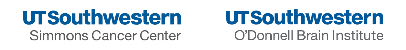 UT Southwestern Simmons Cancer Center and O'Donnell Brain Institute logos