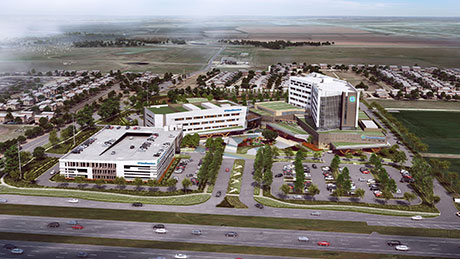 Rendering of the new UT Southwestern Frisco complex.