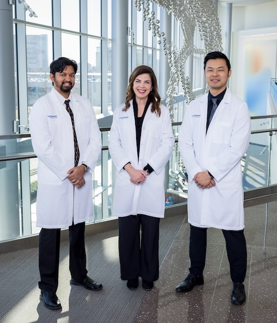 Group photo of Shumon Dhar, Lesley Childs, Kevin Liang